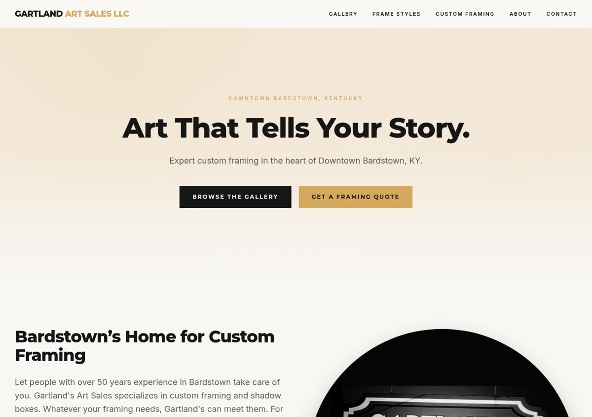 Gartland Art Sales LLC website homepage